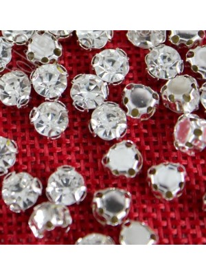 Пришивные стразы в цапах,стекло,круглые-5мм-белые.цена за 6 шт