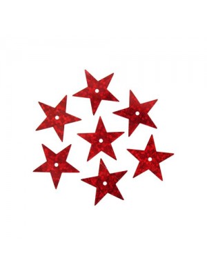 Пайетки звездочки,красный голограмма,цв-50103